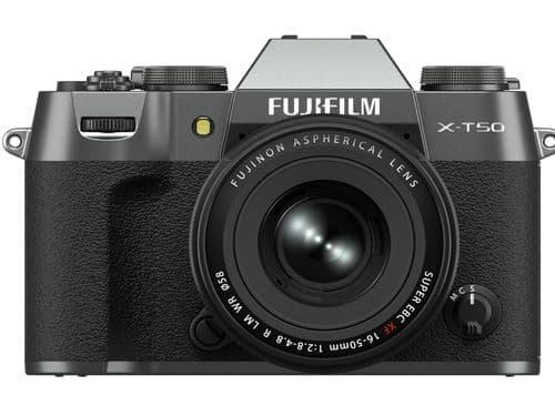 Fujifilm X-T50 Mirrorless Camera with XF16-50mm F2.8-4.8 R LM WR Lens - Charcoal Silver
